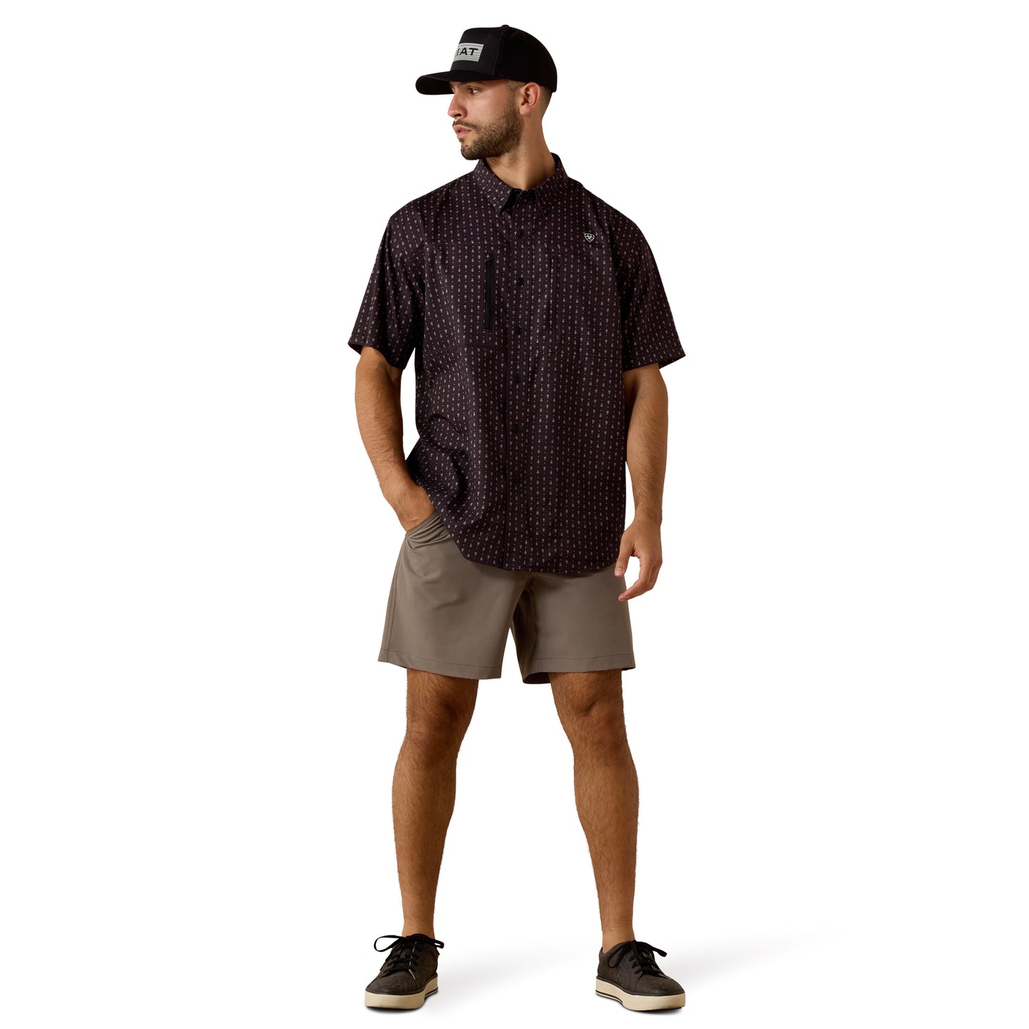 Ariat Men's VentTEK Black Printed Classic Fit Shirt 10073431