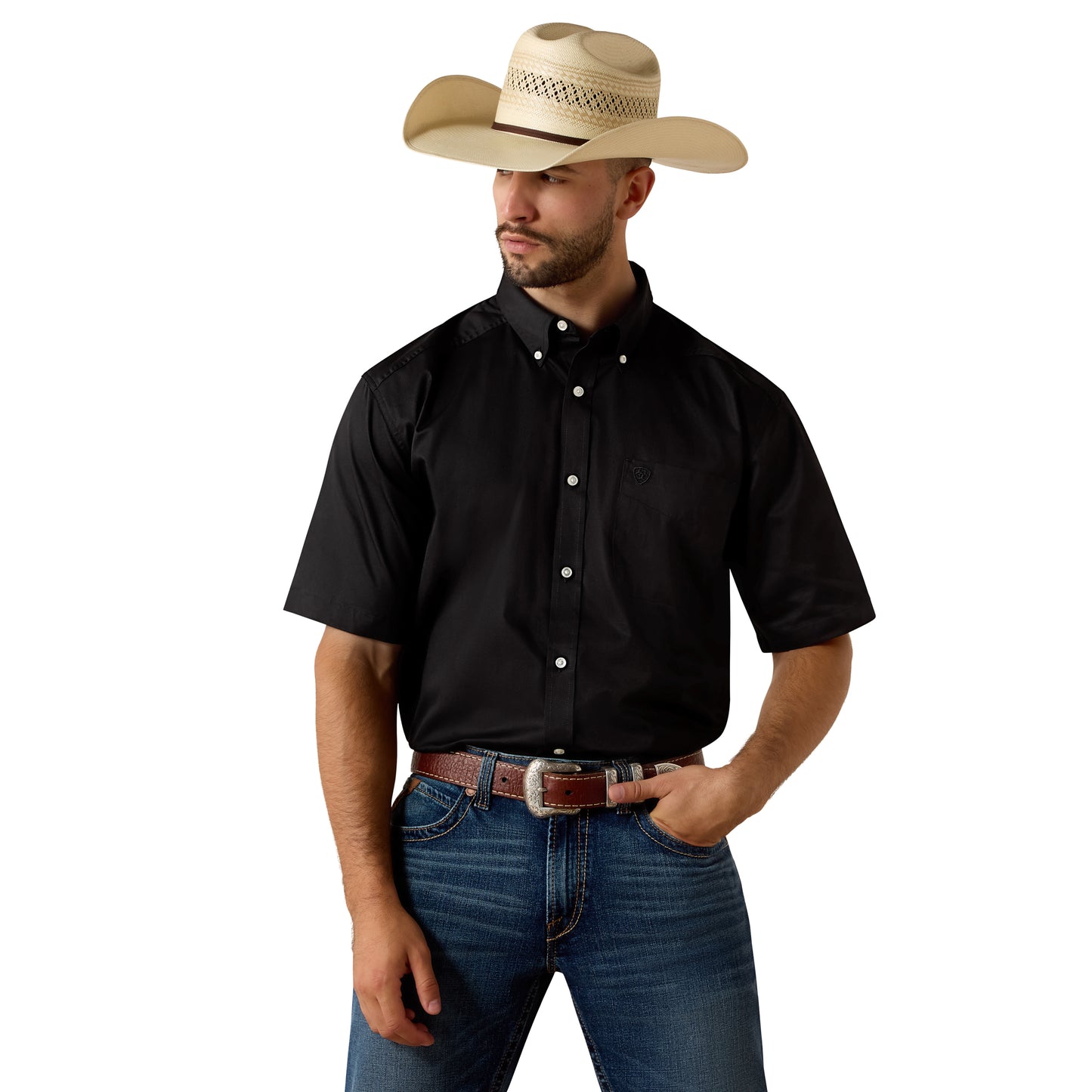 Ariat Men's Lightweight Twill Black Classic Fit Shirt 10073432