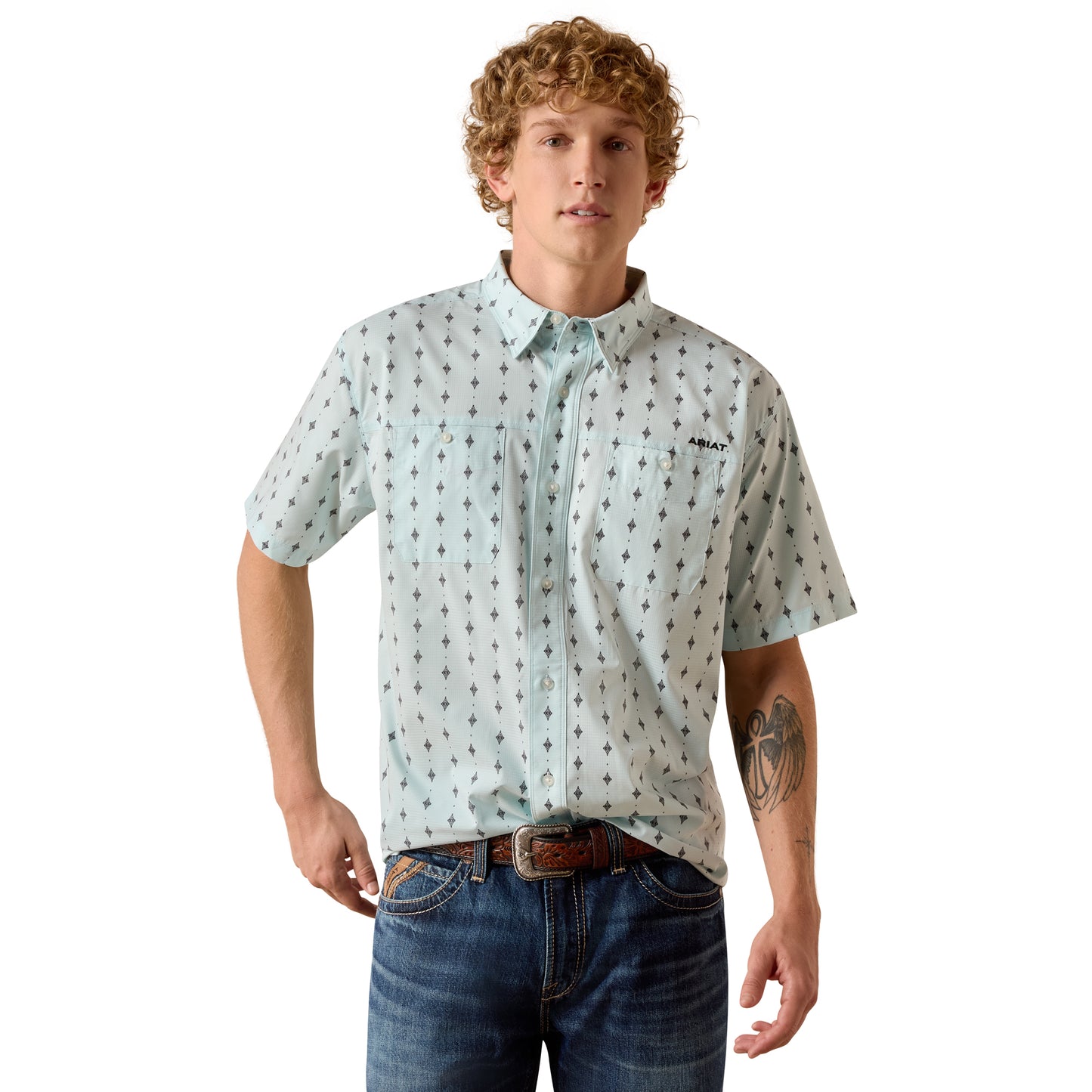 Ariat Men's Printed 360 Airflow Blue Glow Classic Fit Shirt 10073437