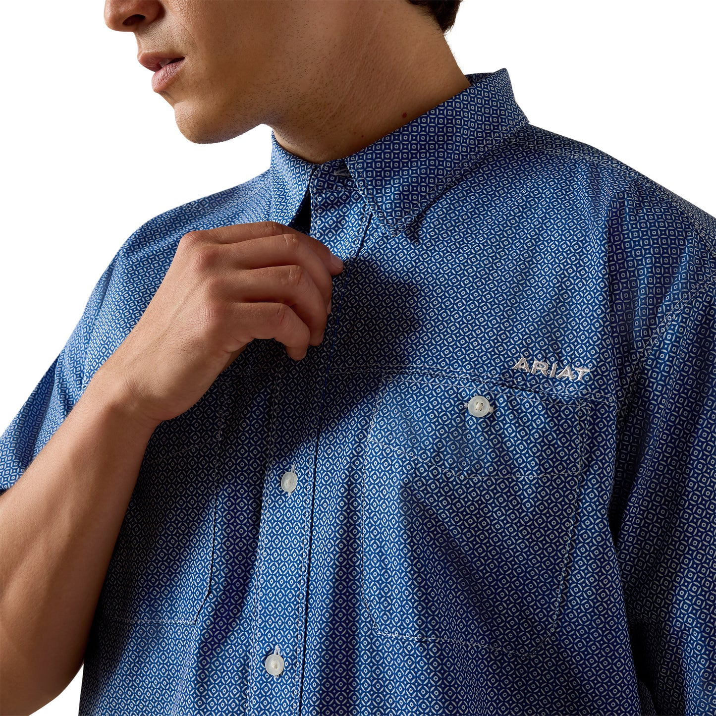 Ariat Men's Printed 360 Airflow Blue Quartz Classic Fit Shirt 10073440