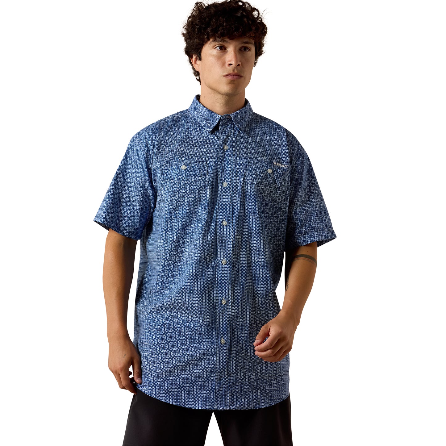 Ariat Men's Printed 360 Airflow Blue Quartz Classic Fit Shirt 10073440