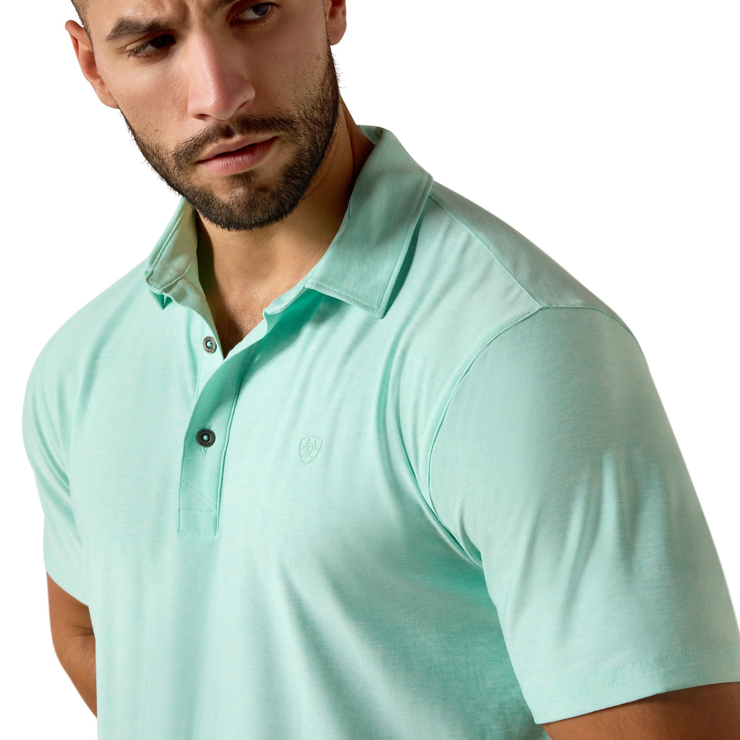 Ariat Men's Charger 2.0 Beach Glass Fitted Polo 10073466