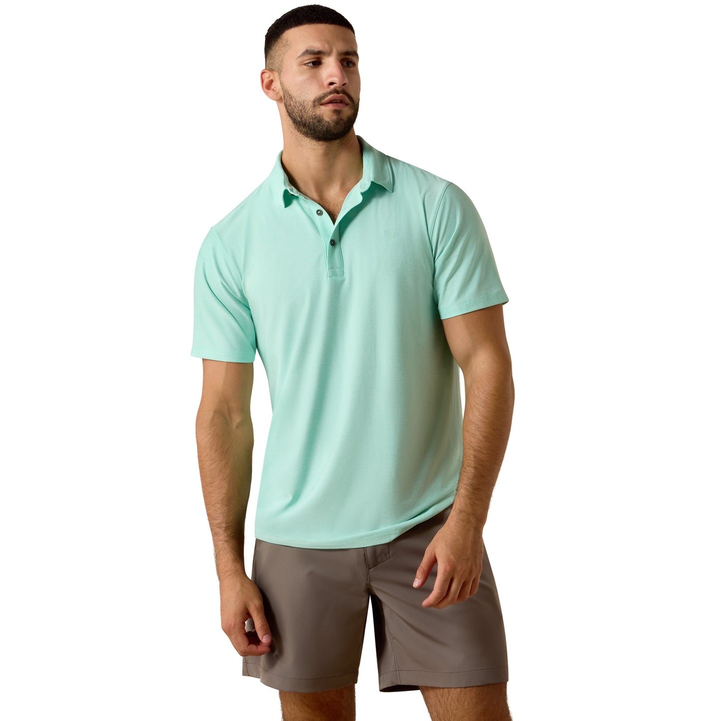 Ariat Men's Charger 2.0 Beach Glass Fitted Polo 10073466