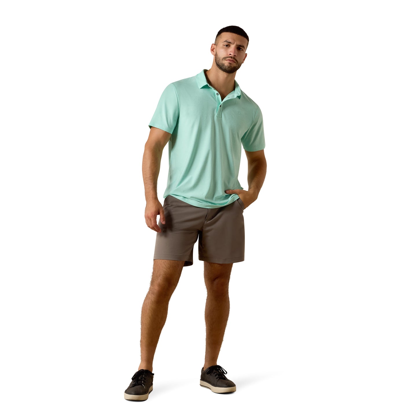 Ariat Men's Charger 2.0 Beach Glass Fitted Polo 10073466