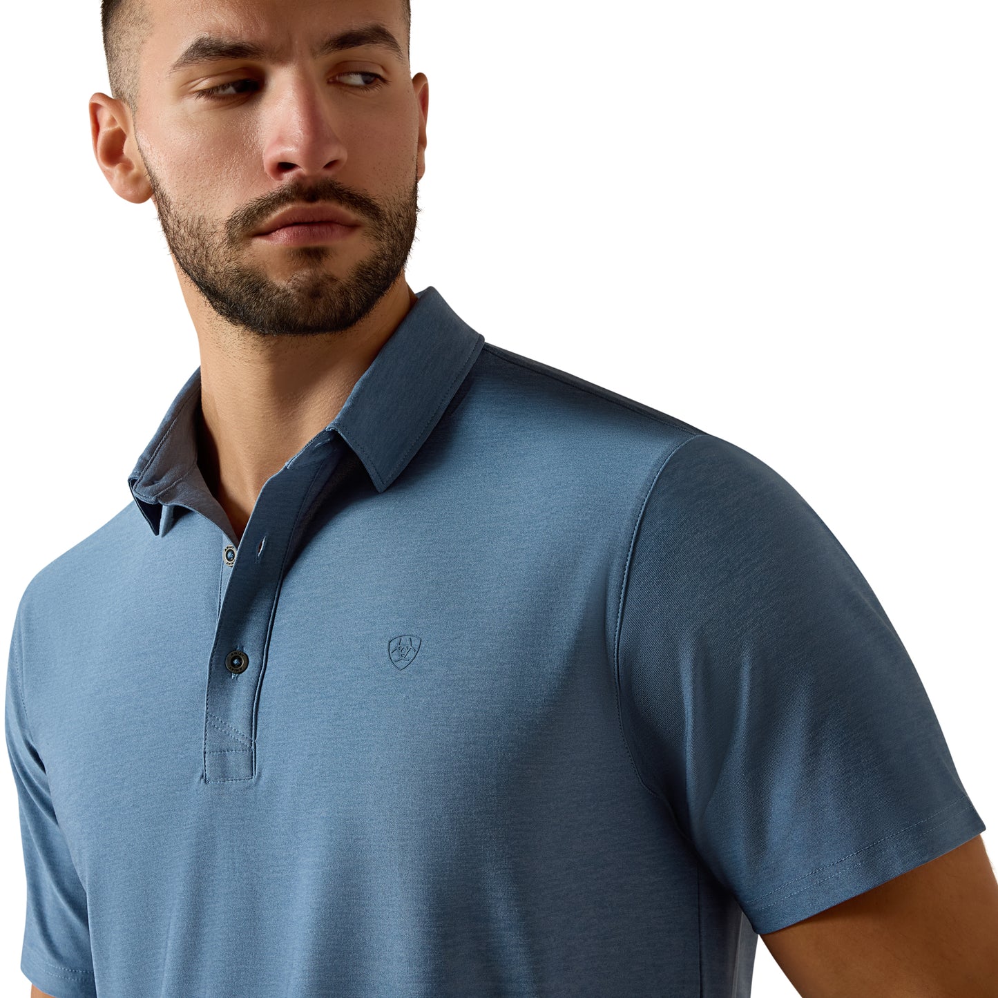 Ariat Men's Charger 2.0 Captain's Blue Fitted Polo 10073467