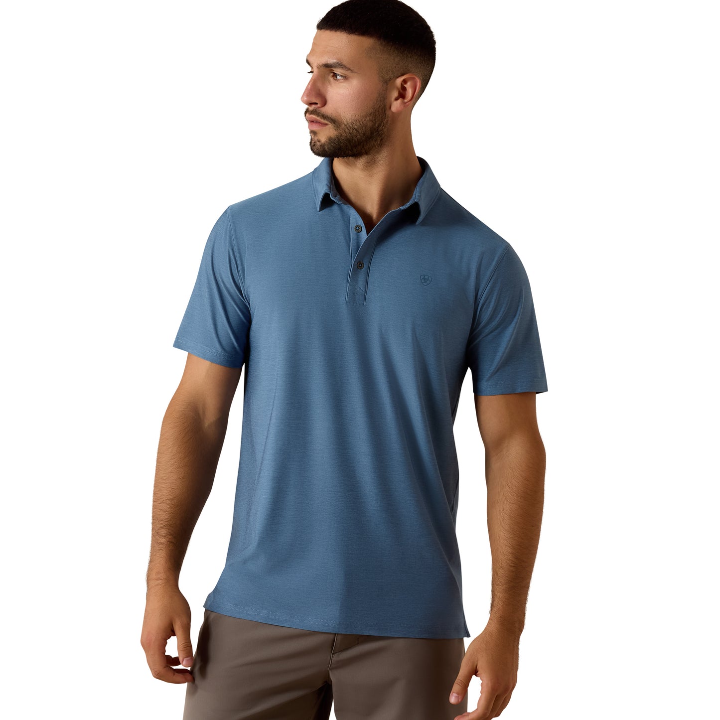 Ariat Men's Charger 2.0 Captain's Blue Fitted Polo 10073467