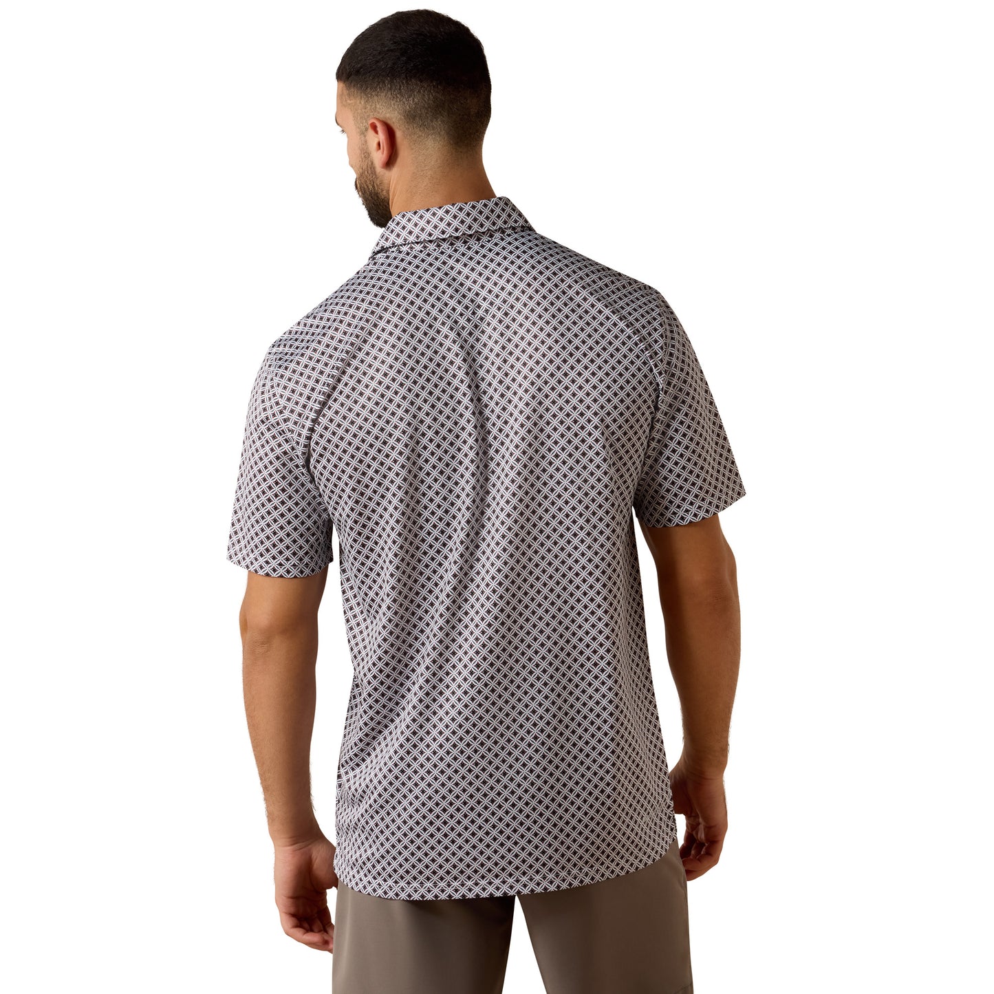 Ariat Men's All Over White Geo X Print Polo 10073471