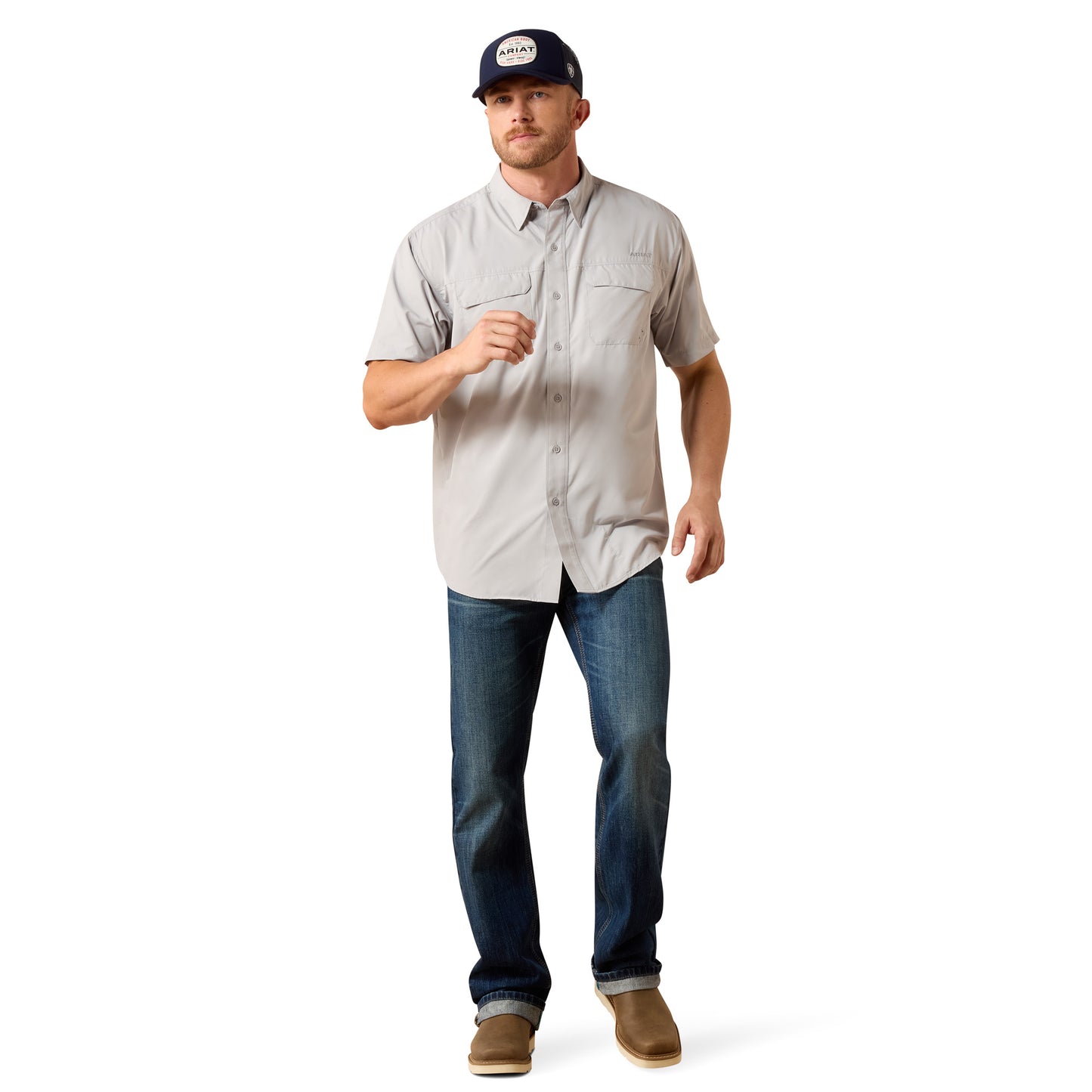 Ariat Men's VentTEK Outbound Light Grey Classic Fit Shirt 10073473