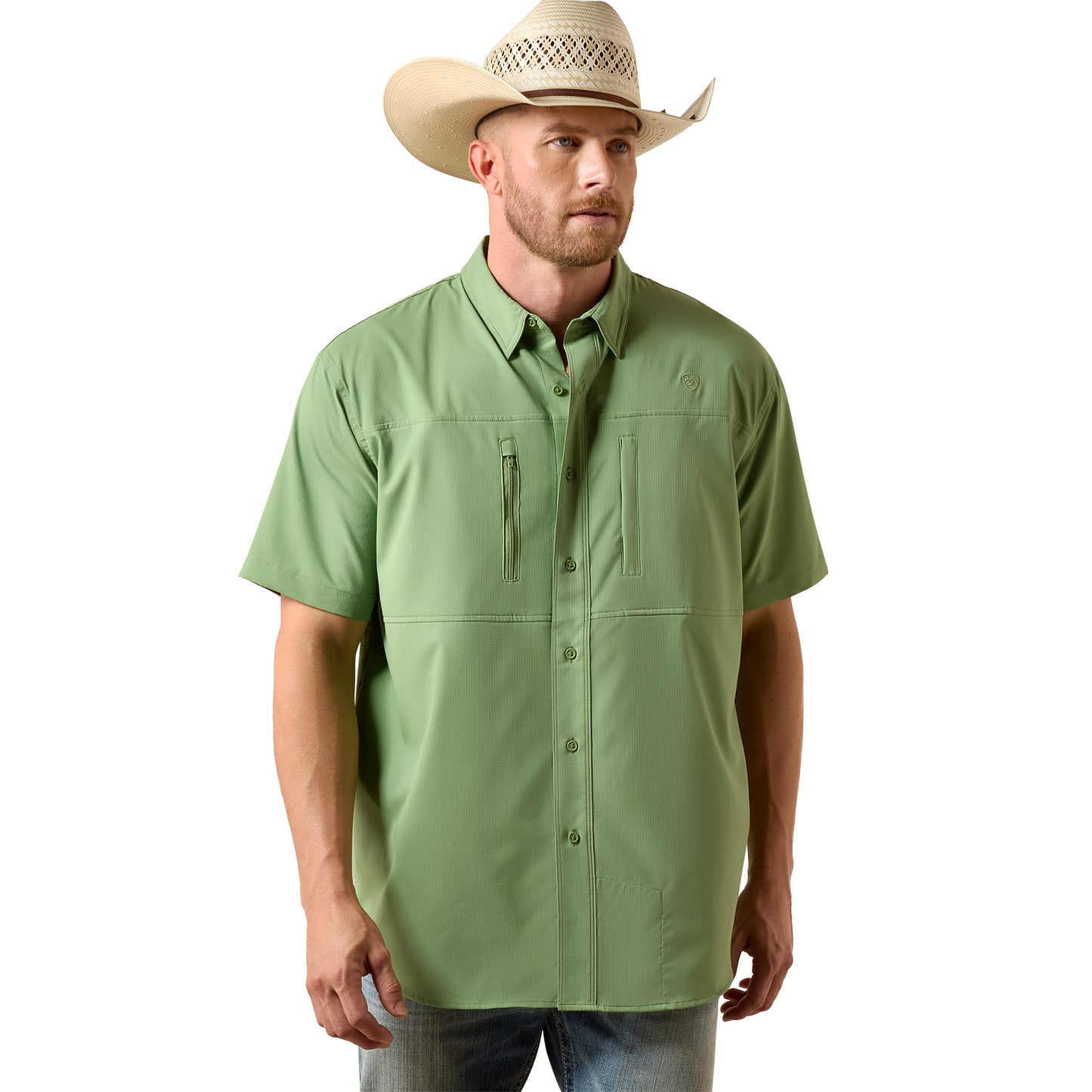 Ariat Men's VentTEK Watercrest Green Classic Fit Shirt 10073480
