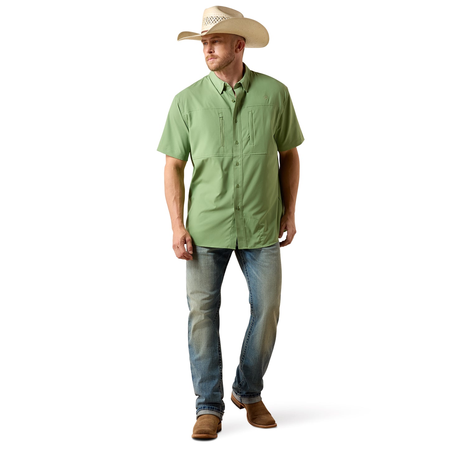 Ariat Men's VentTEK Watercrest Green Classic Fit Shirt 10073480