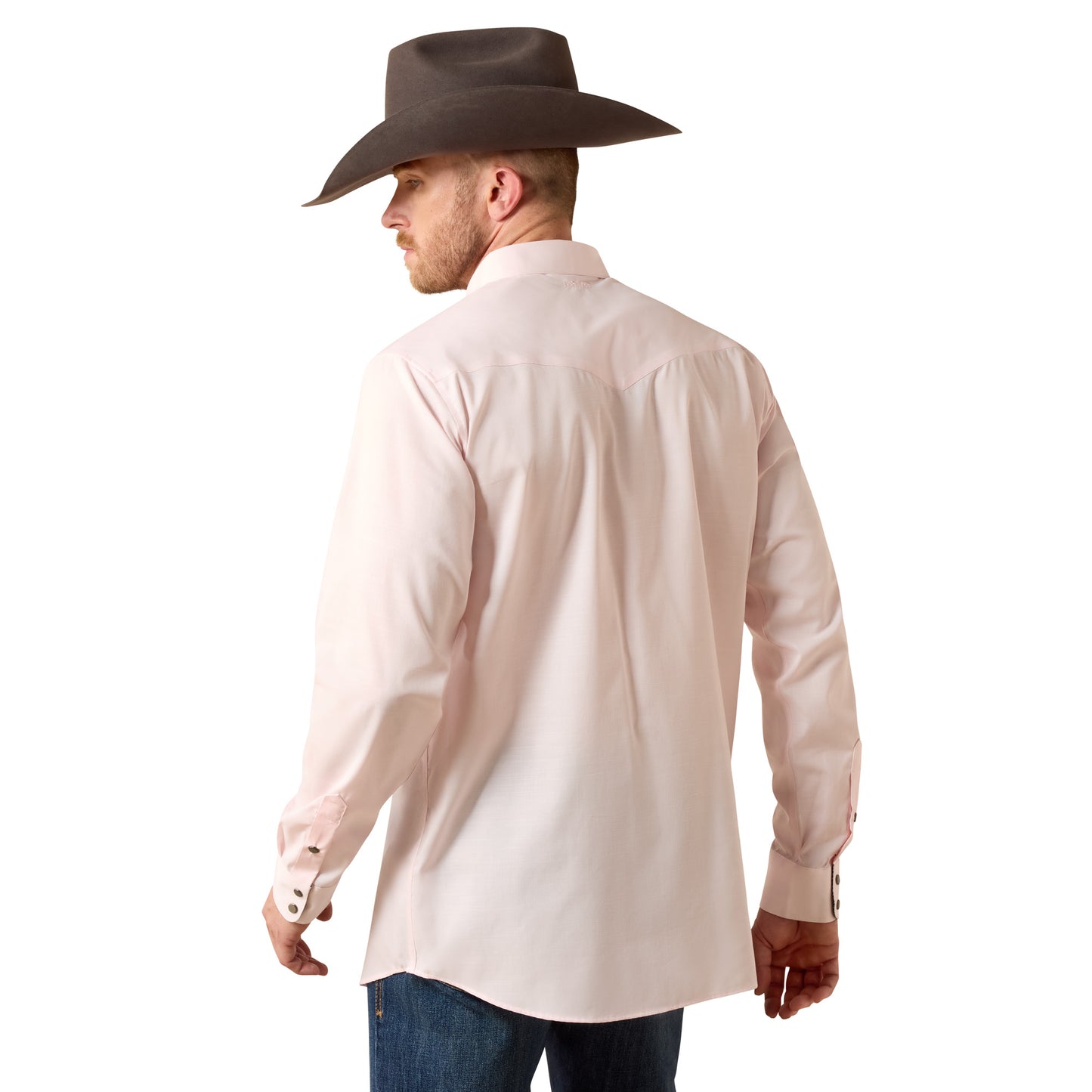 Ariat Men's Wrinkle Free Refined Slub Barely Pink Fitted Shirt 10073487
