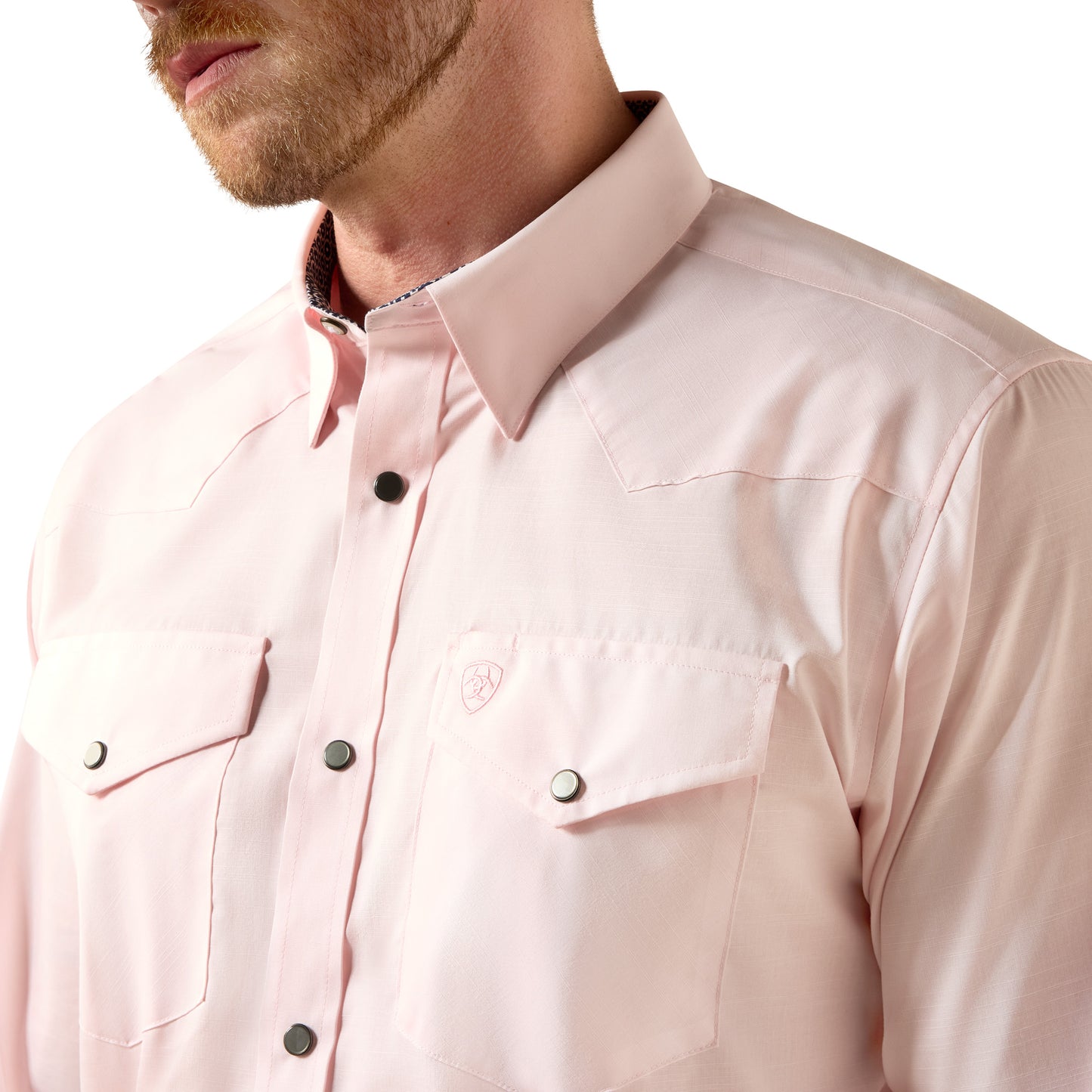 Ariat Men's Wrinkle Free Refined Slub Barely Pink Fitted Shirt 10073487