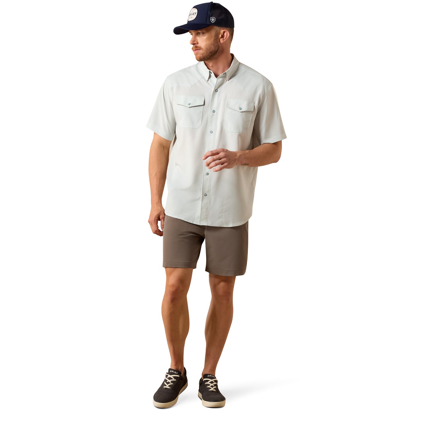 Ariat Men's Western VentTEK Aqua Heather Classic Fit Shirt 10073498