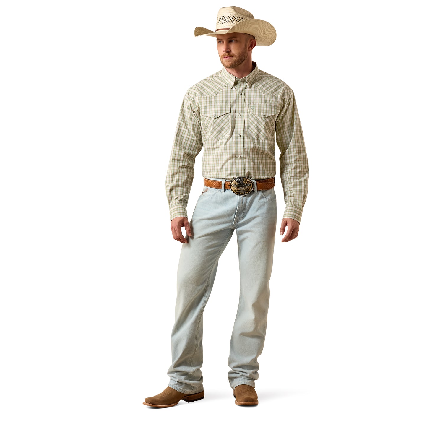 Ariat Men's Pro Series Fraser White Multi Plaid Snap Shirt 10073516