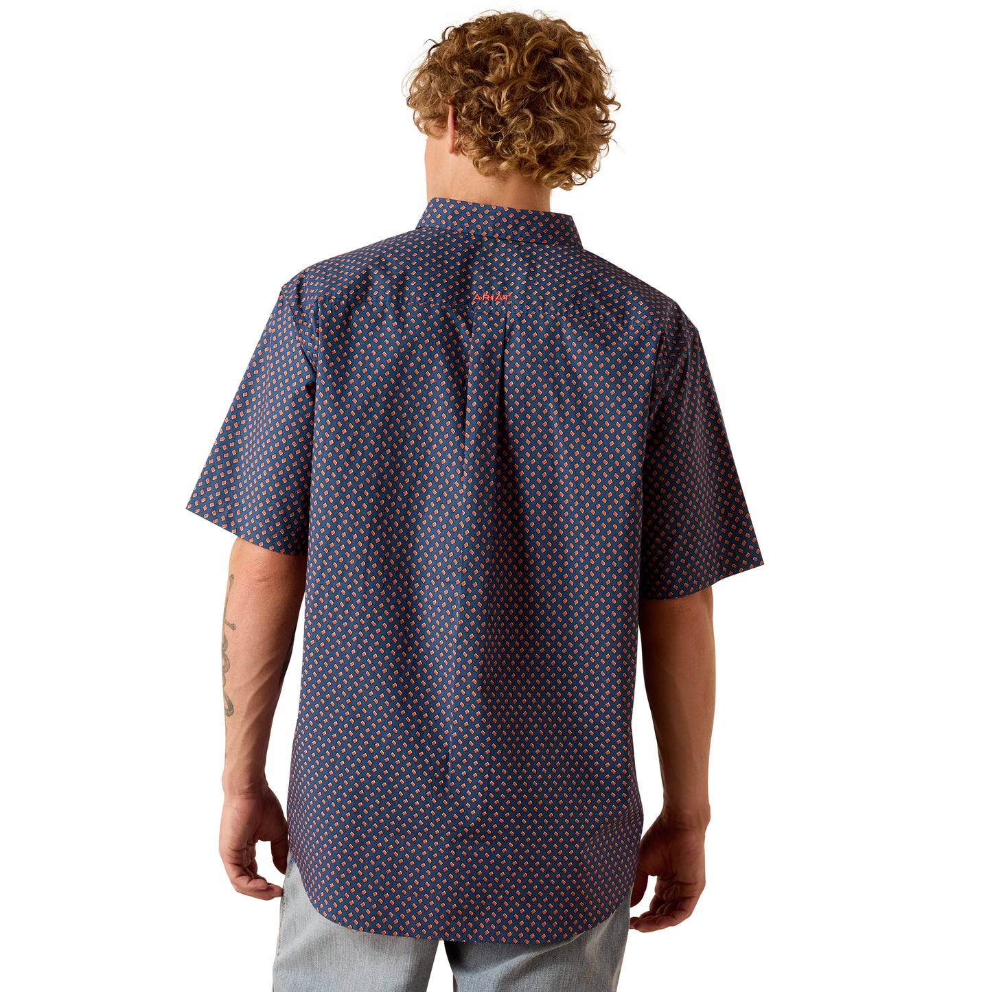 Ariat Men's Nikola Key Largo Blue Geo Print Button Down Shirt 10073521