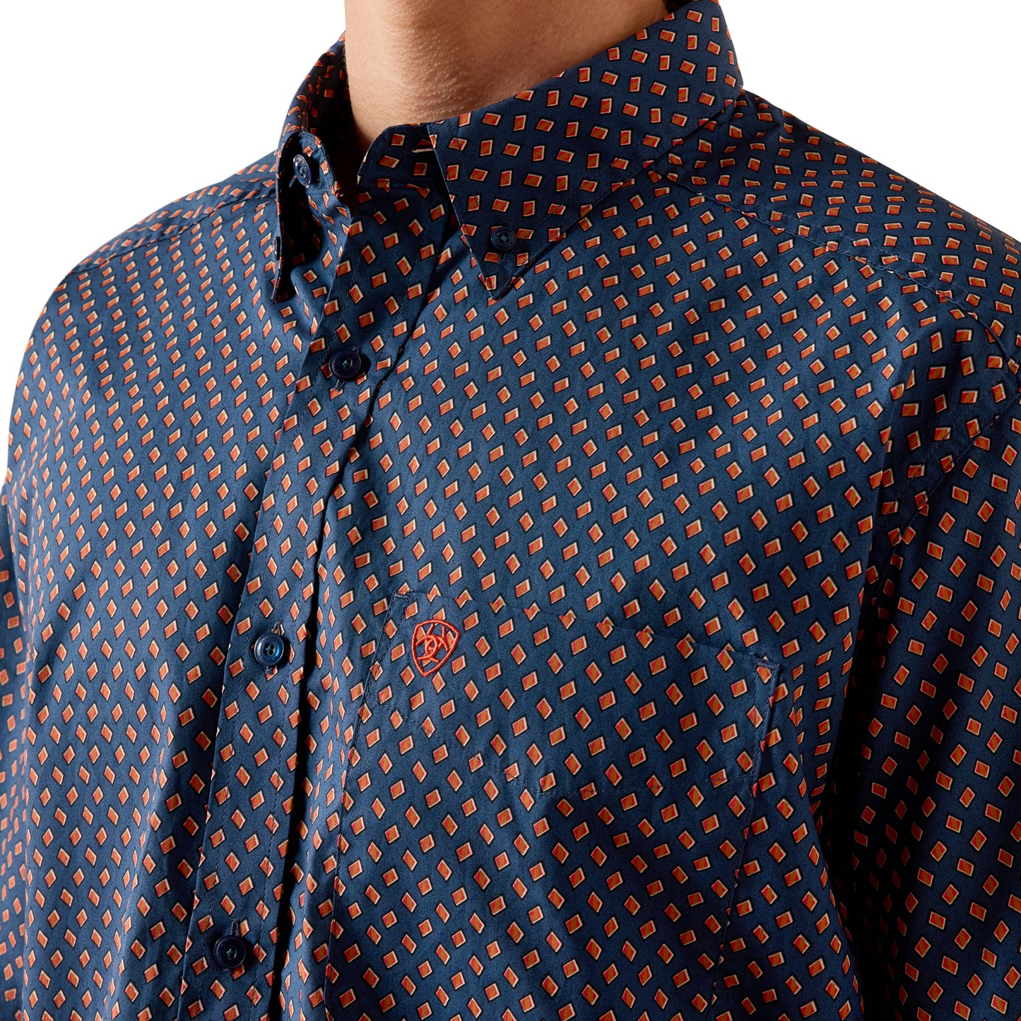 Ariat Men's Nikola Key Largo Blue Geo Print Button Down Shirt 10073521
