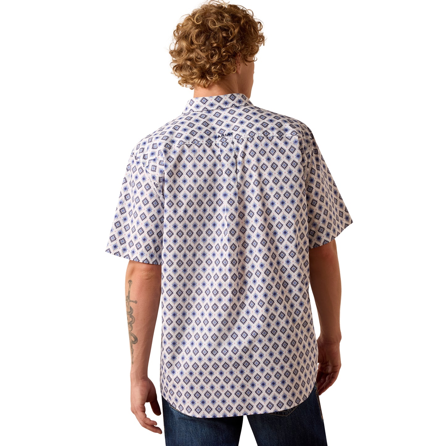 Ariat Men's Baxter White Multi Southwest Print Button Down Shirt 10073527