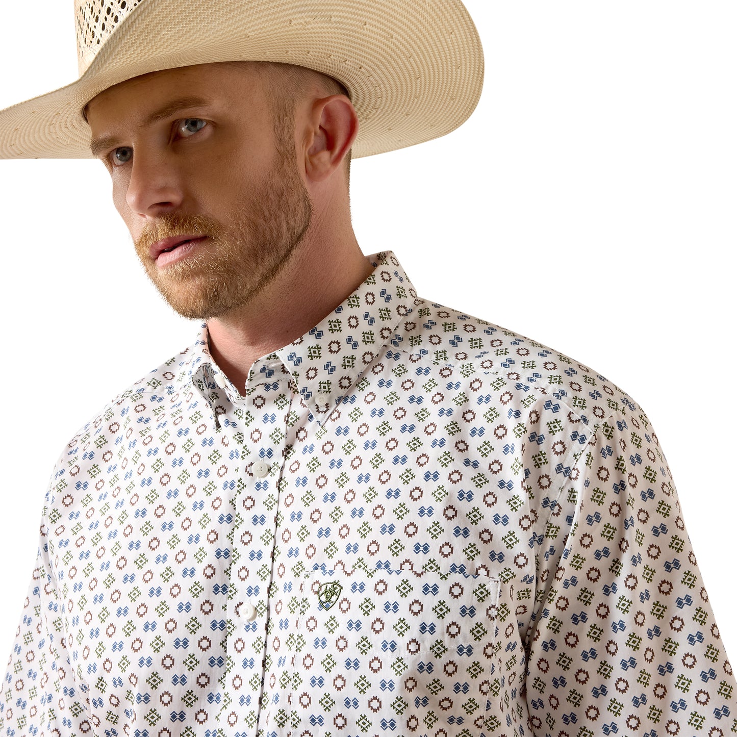 Ariat Men's Seton White Printed Classic Fit Shirt 10073528