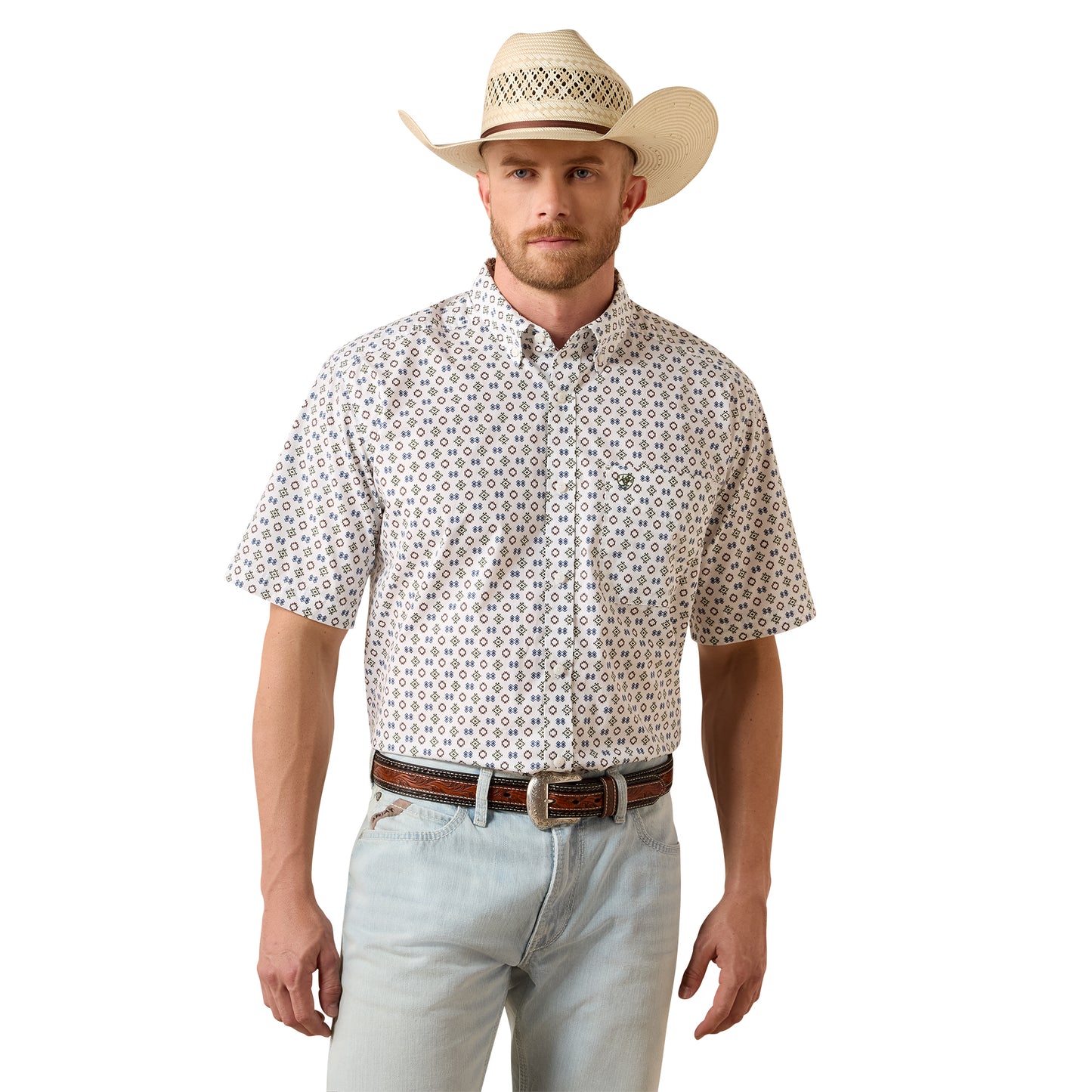 Ariat Men's Seton White Printed Classic Fit Shirt 10073528