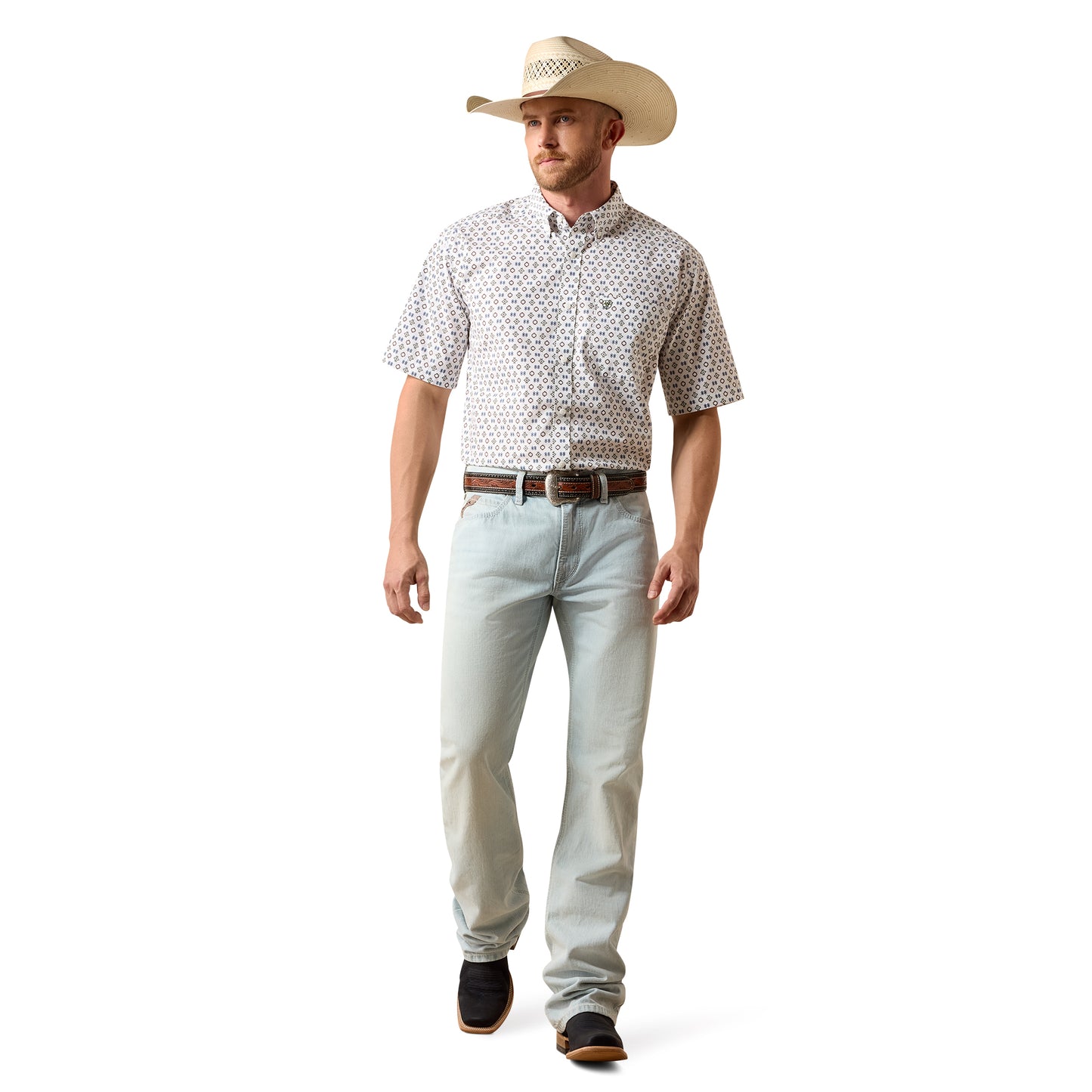 Ariat Men's Seton White Printed Classic Fit Shirt 10073528