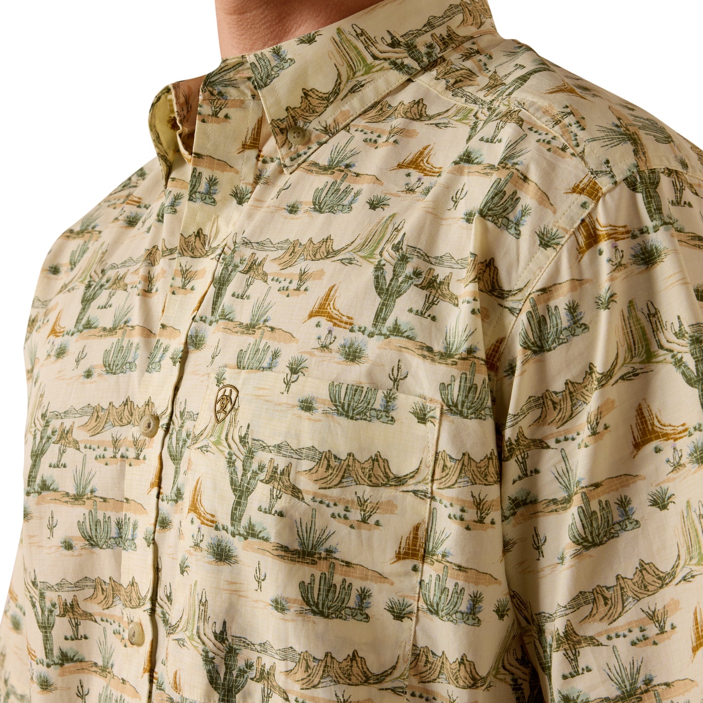 Ariat Men's Sable Almond Oil Scenic Print Classic Fit Shirt 10073530