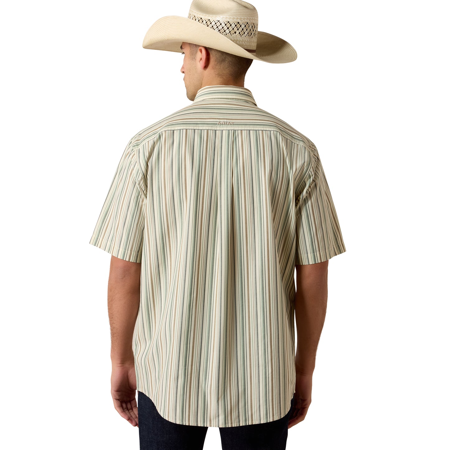 Ariat Men's Pro Series Stevie White Multi Stripe Classic Fit Shirt 10073567
