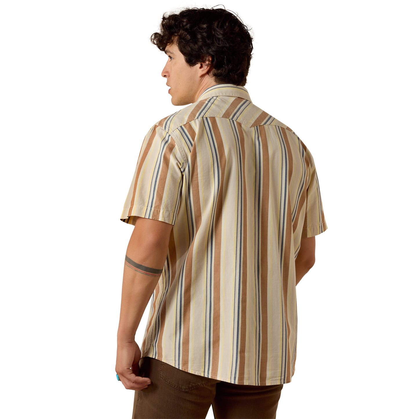 Ariat Men's Retro Hawthorne Sandshell Stripe Fitted Snap Shirt 10073572
