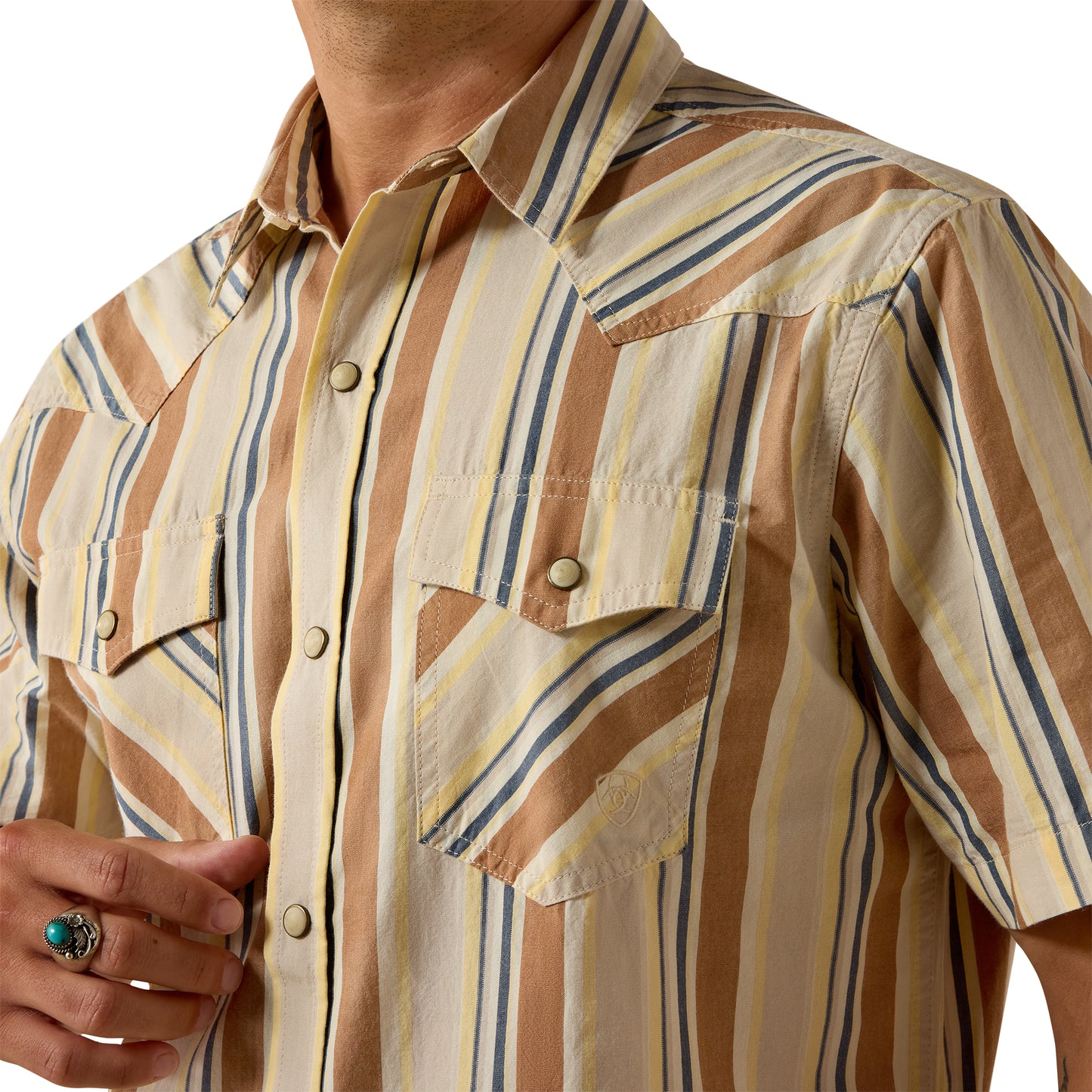 Ariat Men's Retro Hawthorne Sandshell Stripe Fitted Snap Shirt 10073572