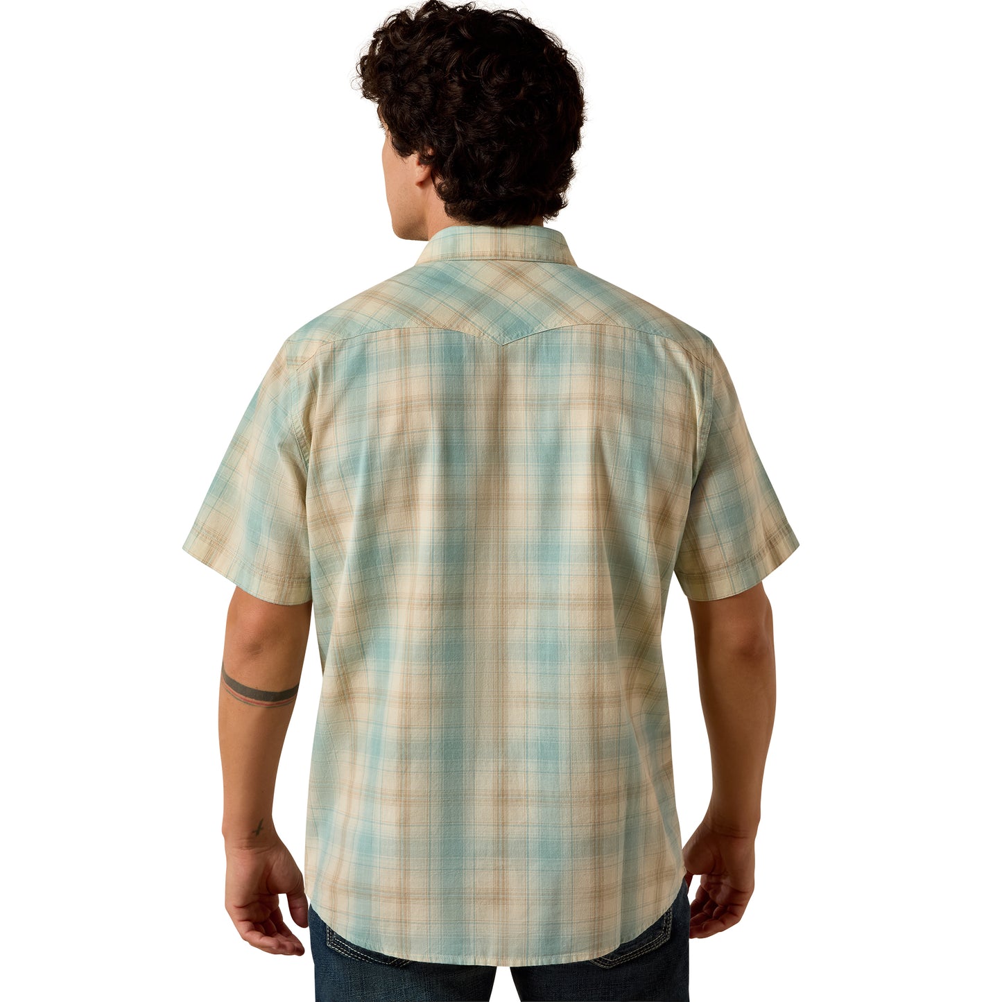 Ariat Men's Retro Hartman Aquifer Plaid Fitted Snap Shirt 10073575