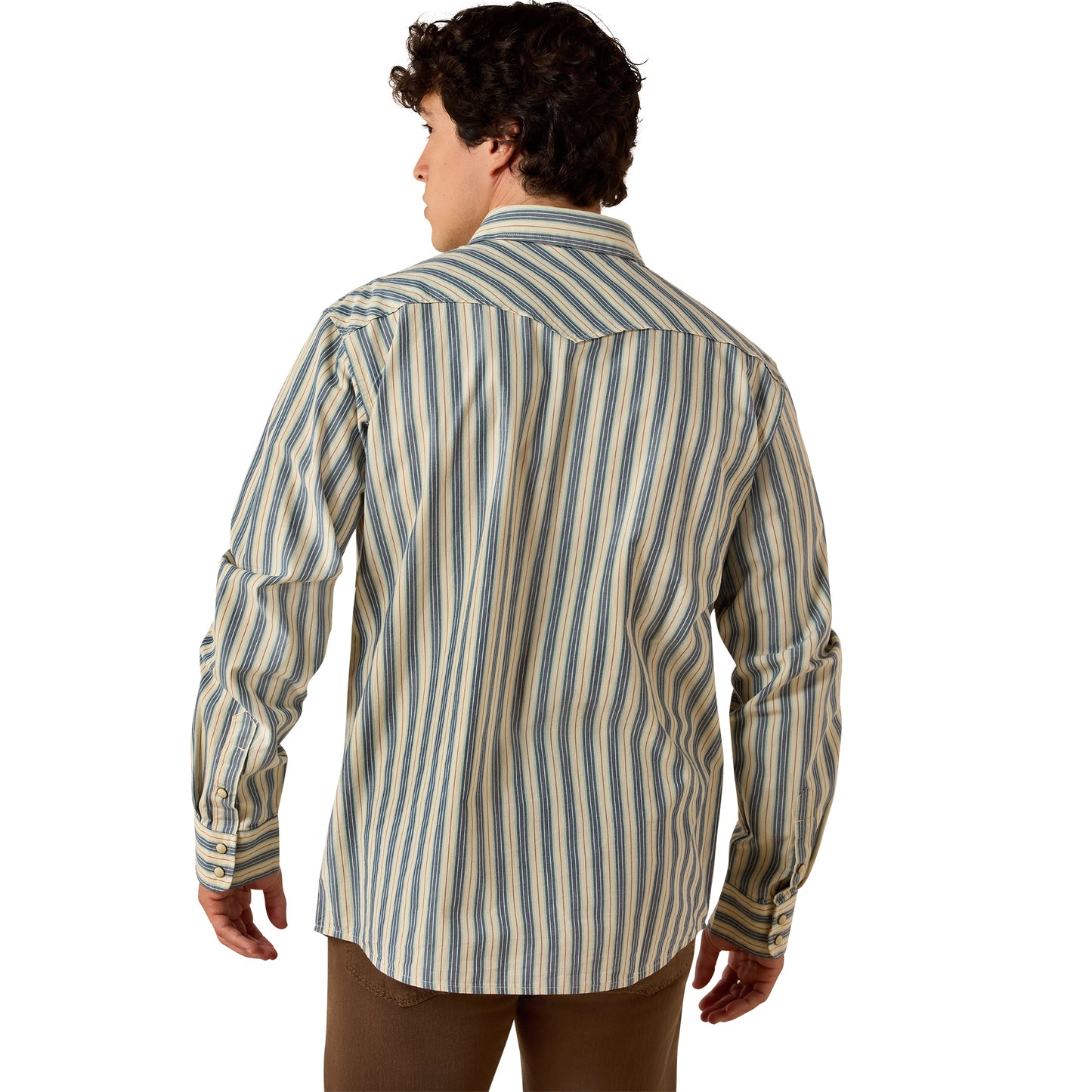 Ariat Men's Retro Hart White Swan Stripe Fitted Snap Shirt 10073578