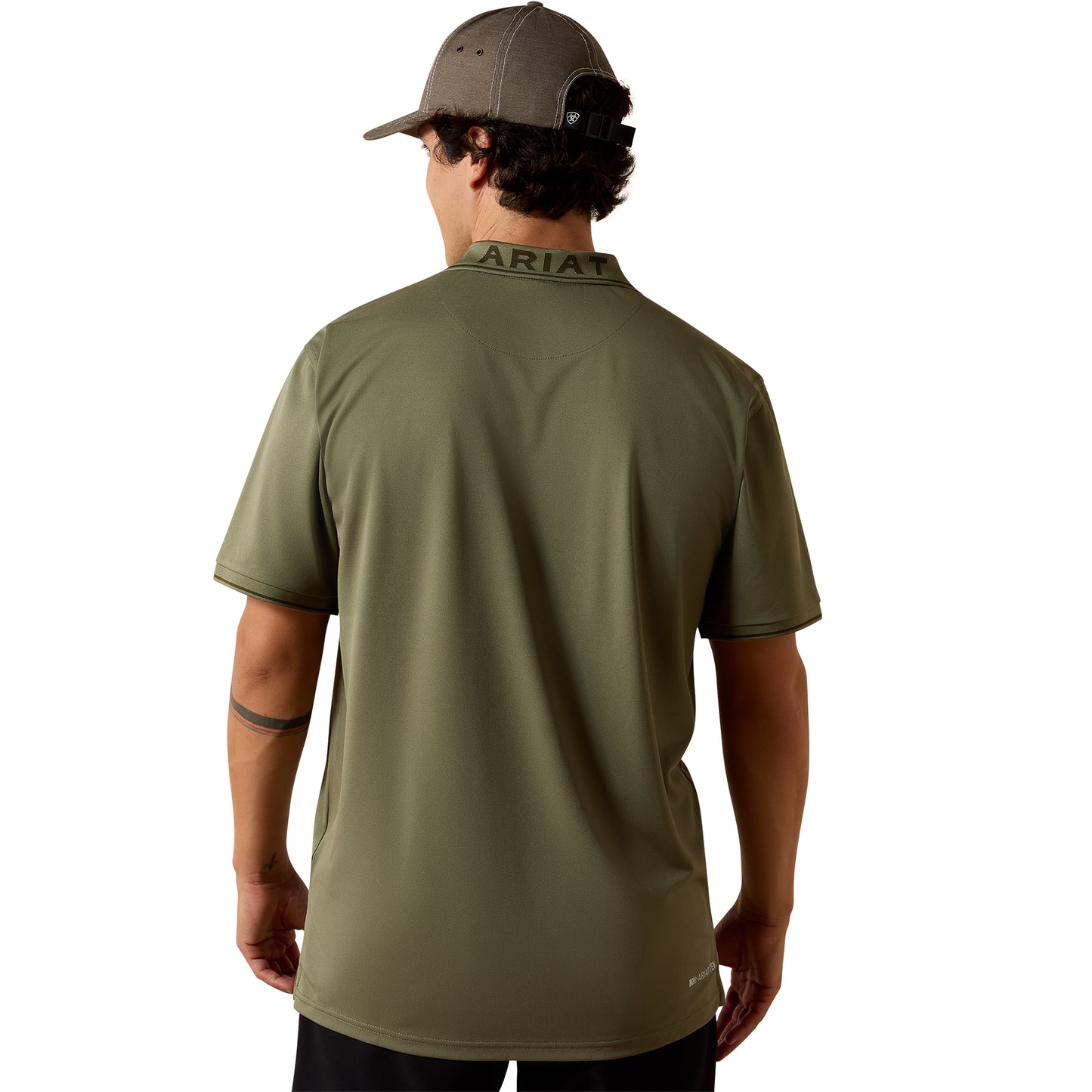 Ariat Men's Logo Fitted Deep Lichen Green Polo 10073582