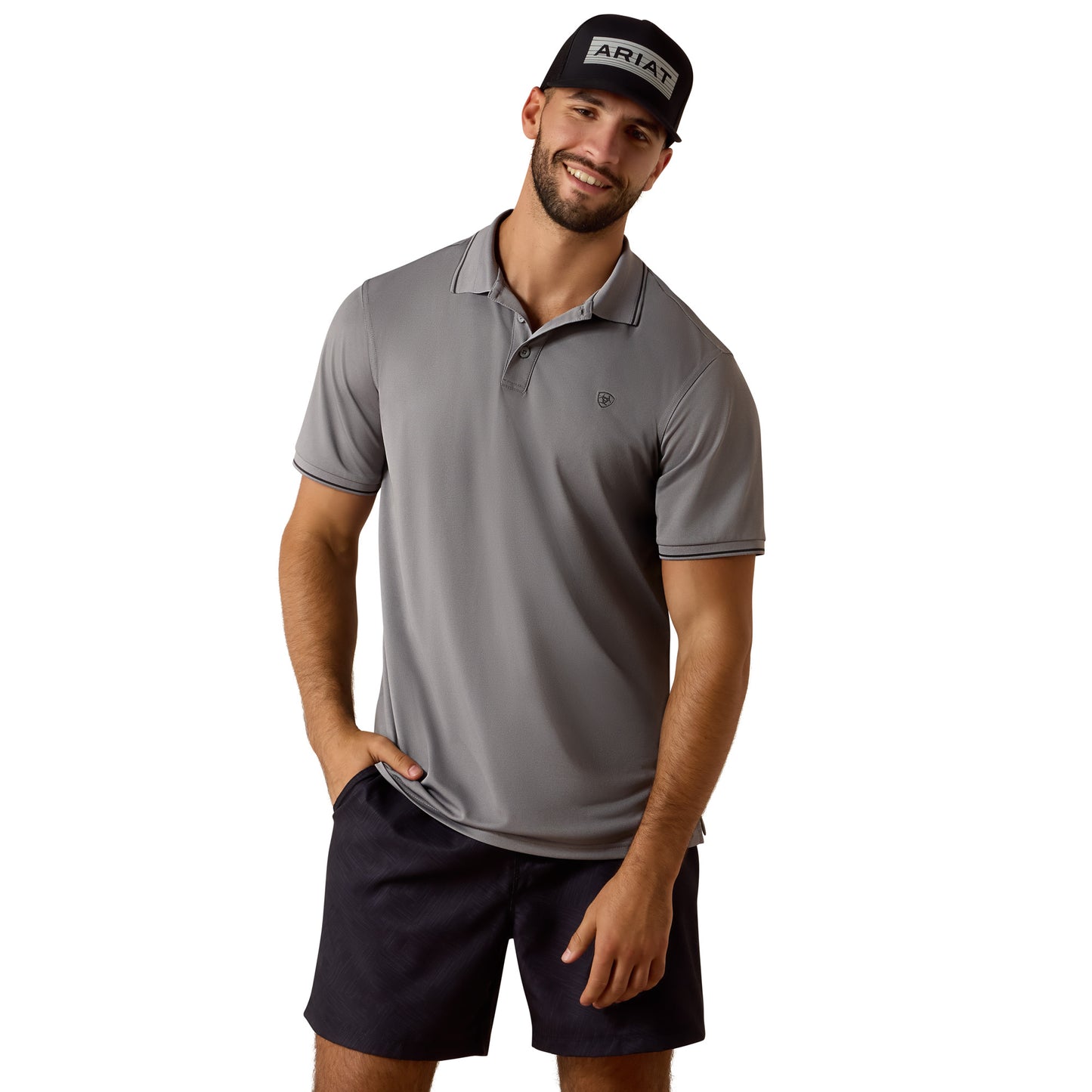 Ariat Men's Logo Fitted Sky Rocket Polo 10073583