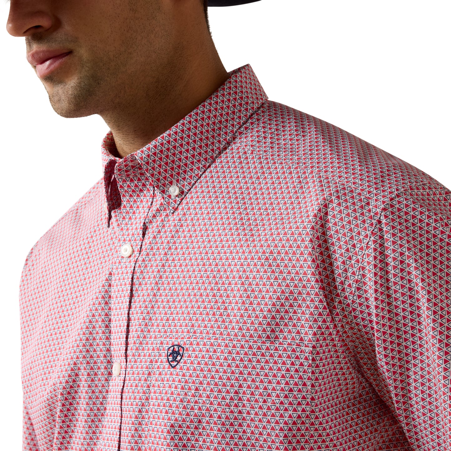 Ariat Men's Bowman Hibiscus Red Triangle Print Button Down Shirt 10073588
