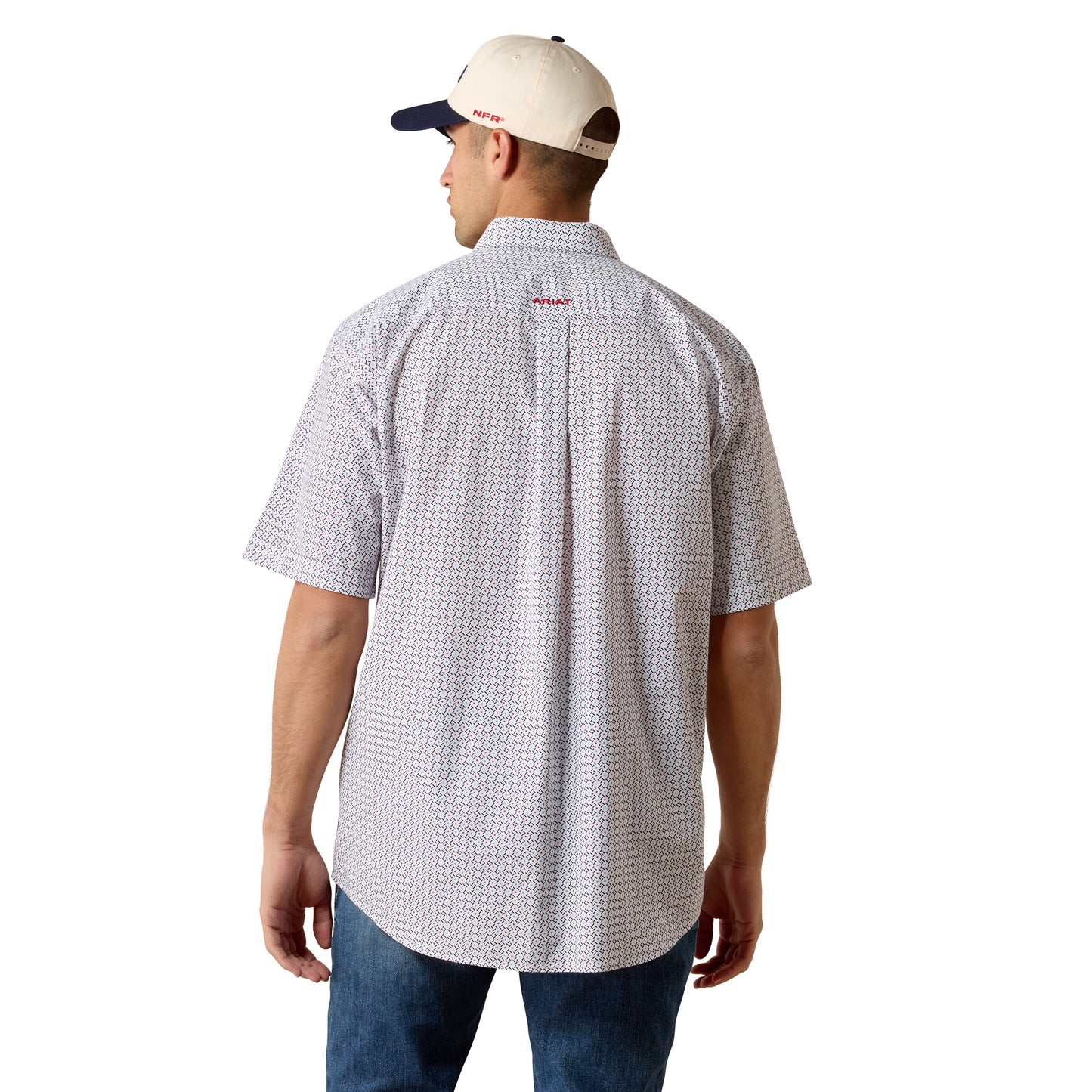 Ariat Men's Britton White Geo Print Classic Button Down Shirt 10073591