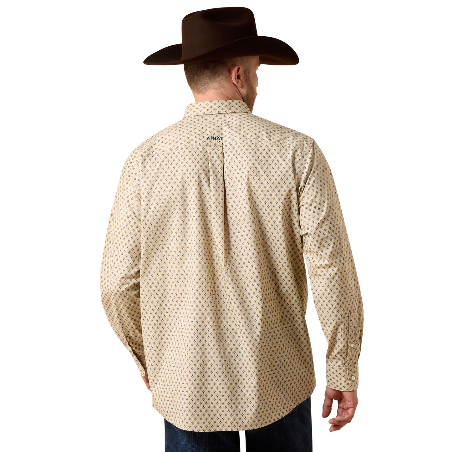 Ariat Men's Stu Irish Cream Southwest Motif Print Button Down Shirt 10073592