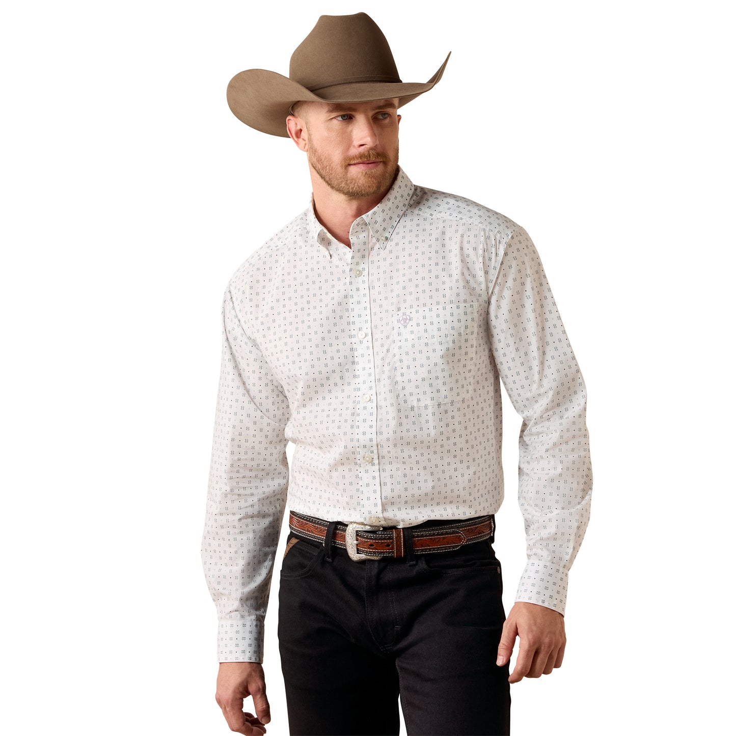 Ariat Men's Somers White Multi Print Classic Fit Shirt 10073594