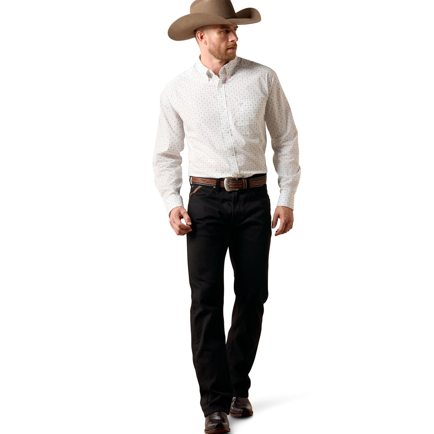 Ariat Men's Somers White Multi Print Classic Fit Shirt 10073594