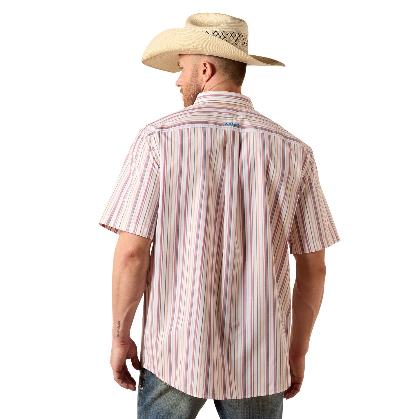Ariat Men's Pro Series Neil Key Largo Blue Stripe Button Down Shirt 10073597