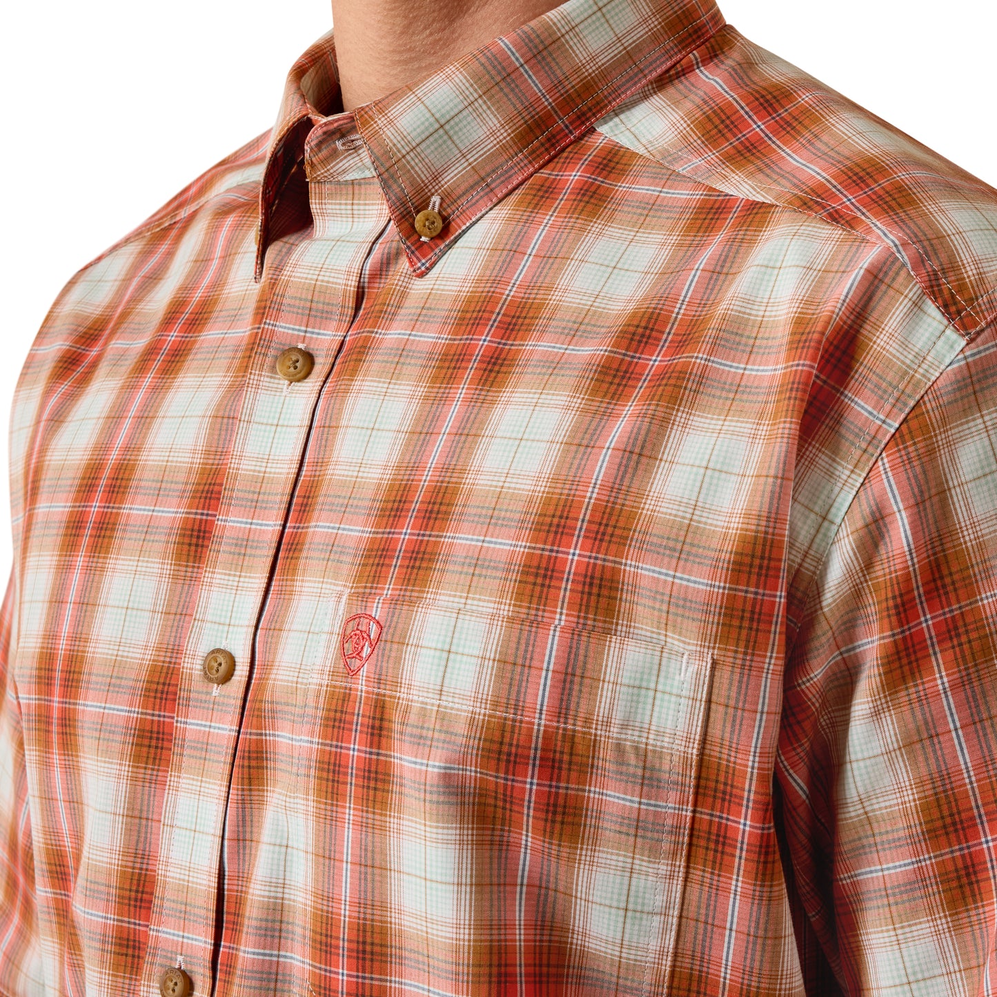 Ariat Men's Pro Series Ned Paprika Plaid Classic Button Down Shirt 10073601