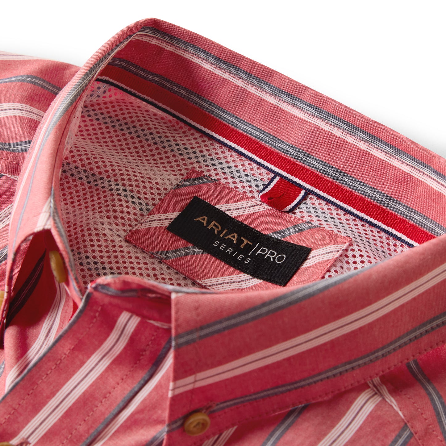 Ariat Men's Pro Series Bobby Hibiscus Red Stripe Button Down Shirt 10073604