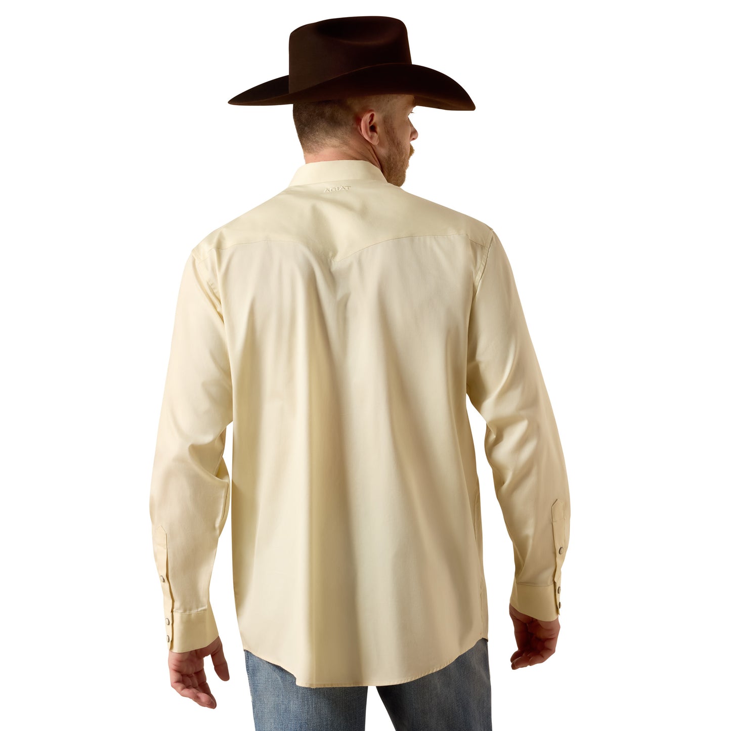 Ariat Men's Lightweight Almond Oil Solid Twill Classic Fit Shirt 10073613