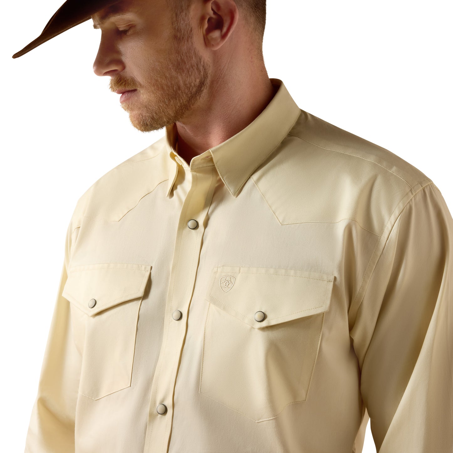 Ariat Men's Lightweight Almond Oil Solid Twill Classic Fit Shirt 10073613