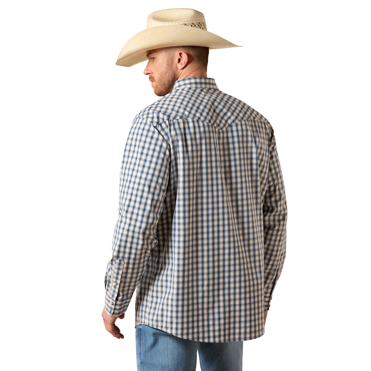 Ariat Men's Pro Series Fintan Key Largo Blue Plaid Snap Shirt 10073618