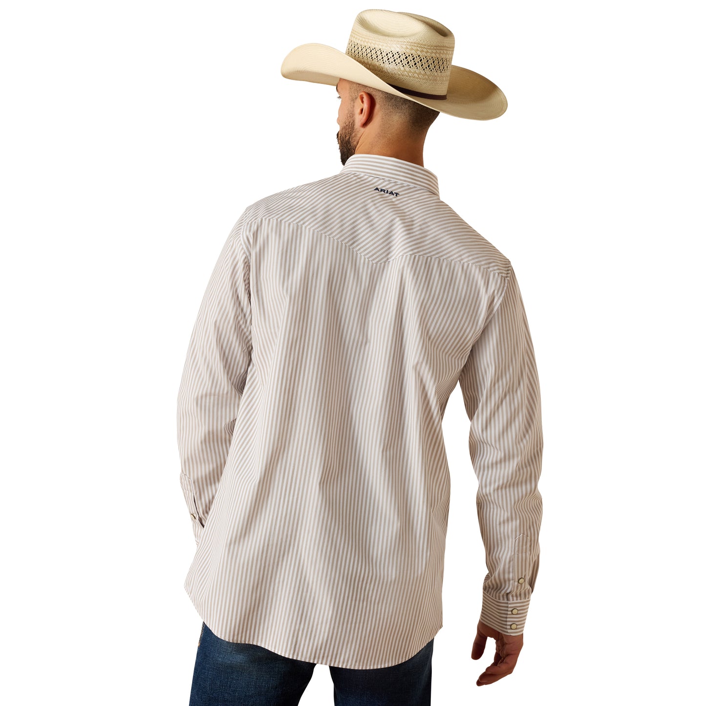 Ariat Men's Pro Series Frasier Roasted Cashew Stripe Fitted Snap Shirt 10073619