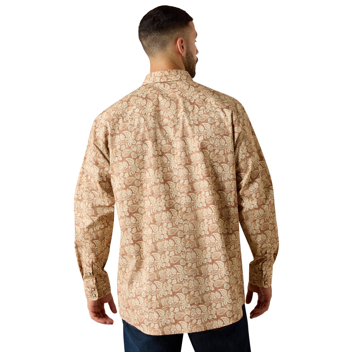 Ariat Men's Fynn Irish Creme Paisley Print Classic Fit Snap Shirt 10073620