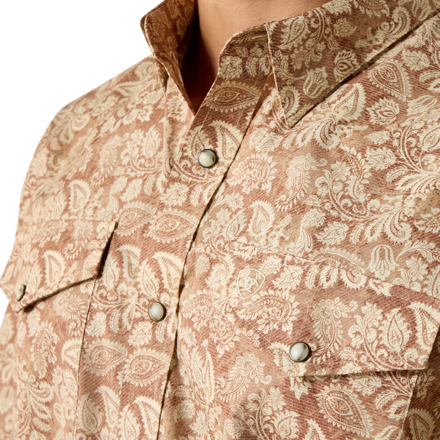 Ariat Men's Fynn Irish Creme Paisley Print Classic Fit Snap Shirt 10073620