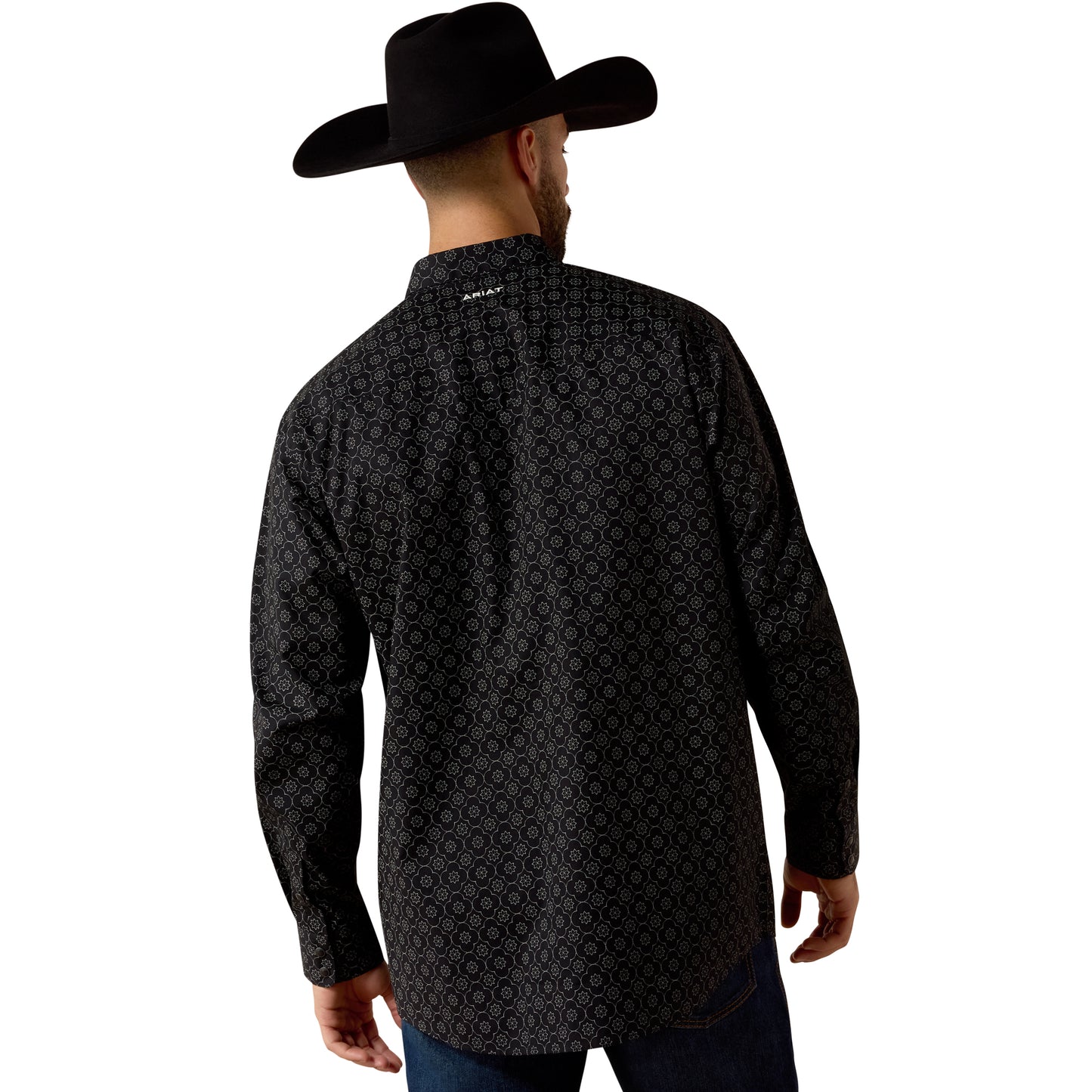 Ariat Men's Fritz Black Medallion Print Classic Fit Snap Shirt 10073621