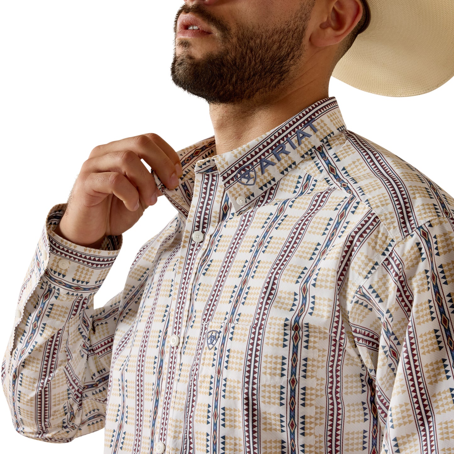 Ariat Men's Team Daniel White Multi Southwest Button Down Shirt 10073627