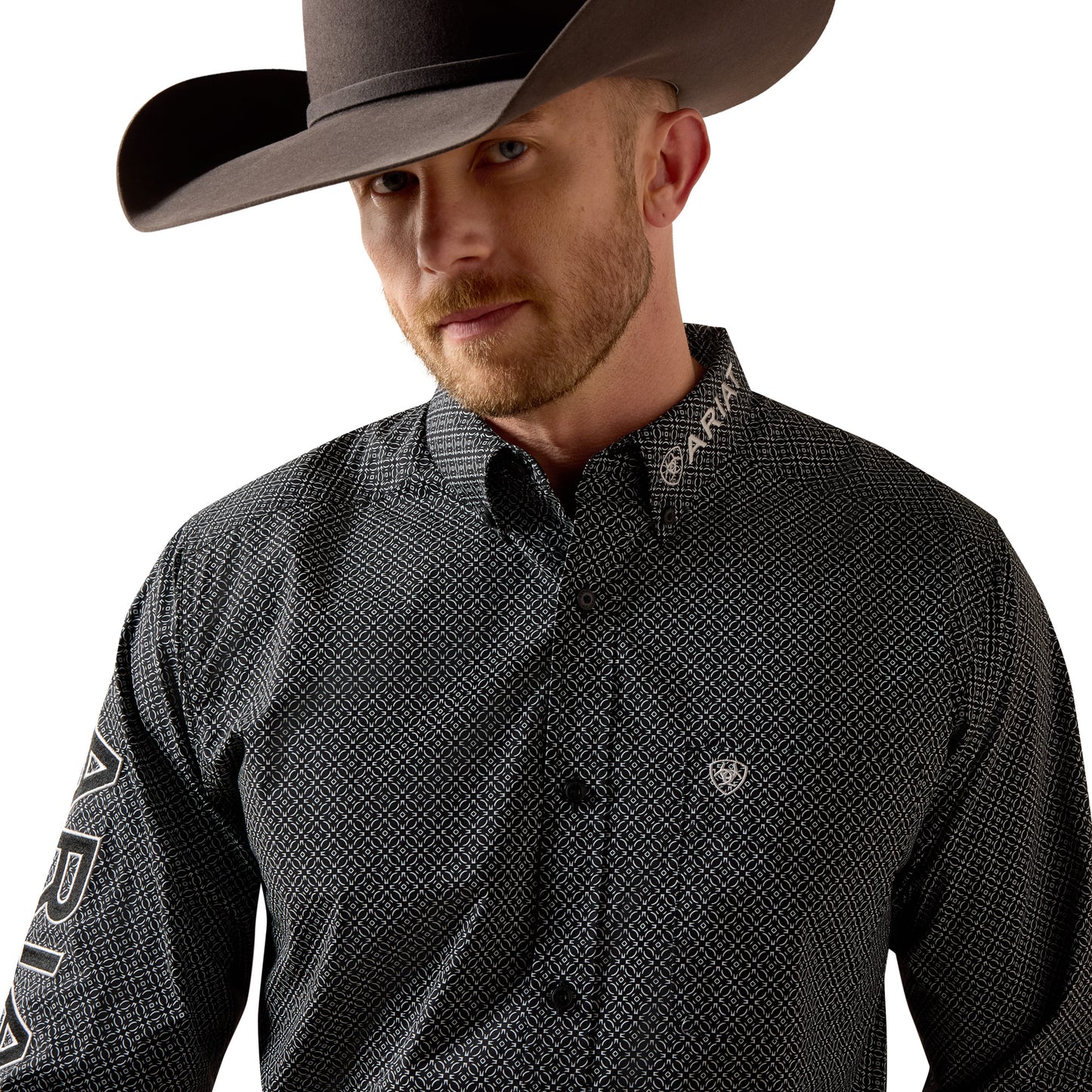 Ariat Men's Team Dariel Black Medallion Print Fitted Shirt 10073630