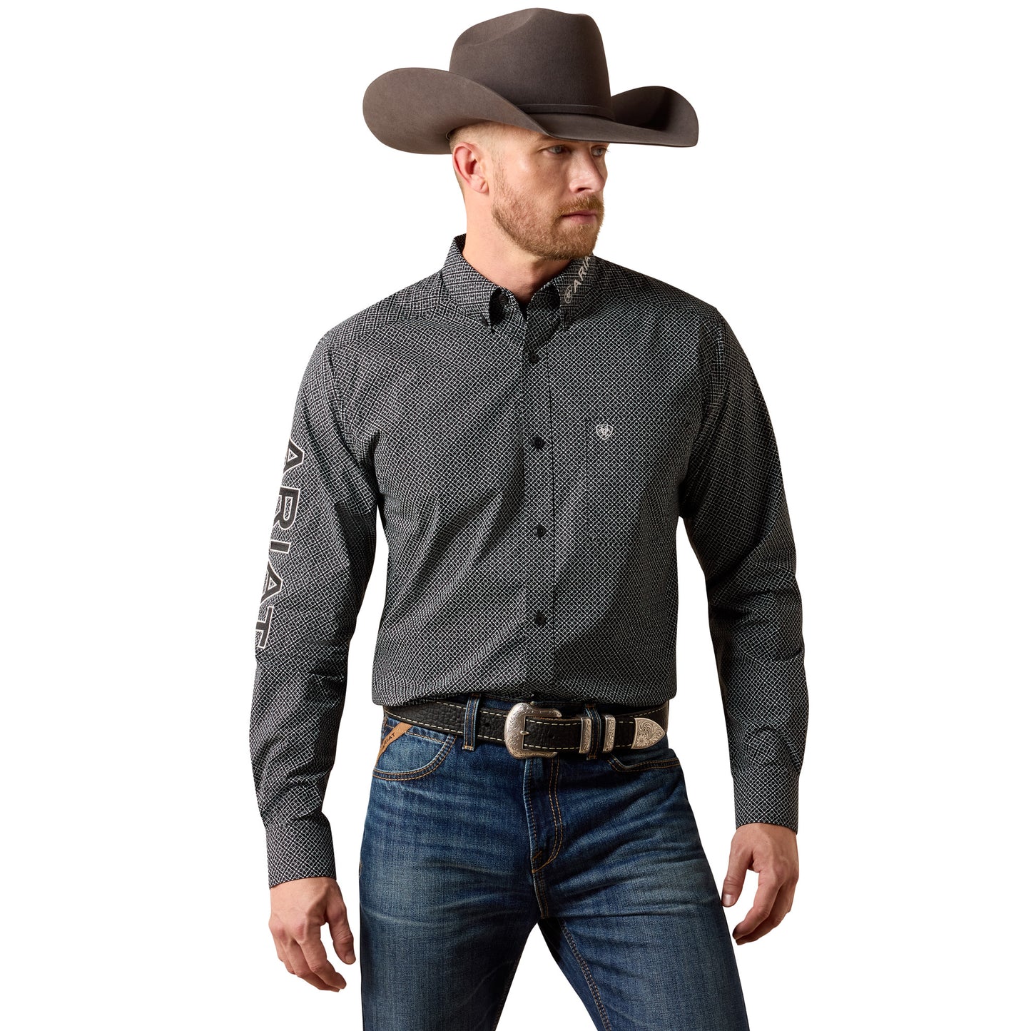 Ariat Men's Team Dariel Black Medallion Print Fitted Shirt 10073630
